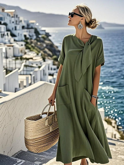 Ayla | Falling Cotton-Linen Dress with Pockets