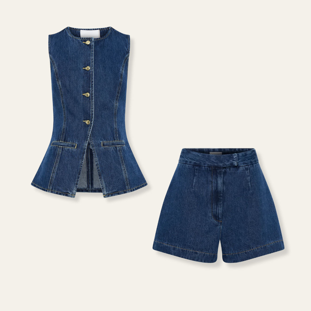 May - Denim Set with Buttons