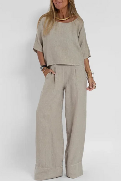 Relaxed Cotton-Linen Two-Piece Set