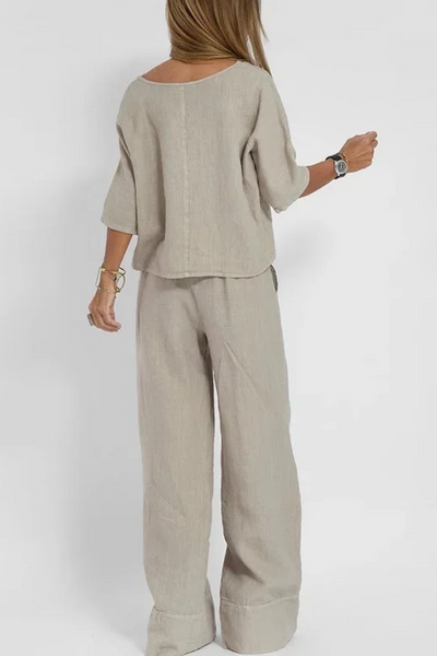 Relaxed Cotton-Linen Two-Piece Set