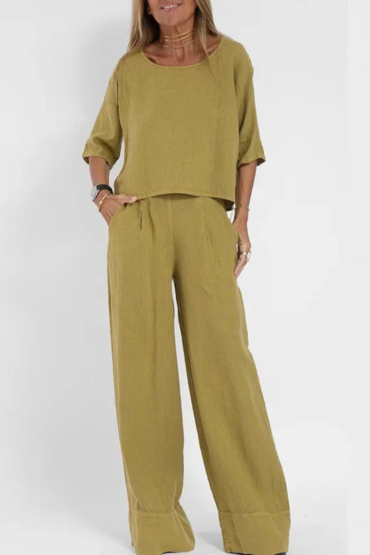 Relaxed Cotton-Linen Two-Piece Set