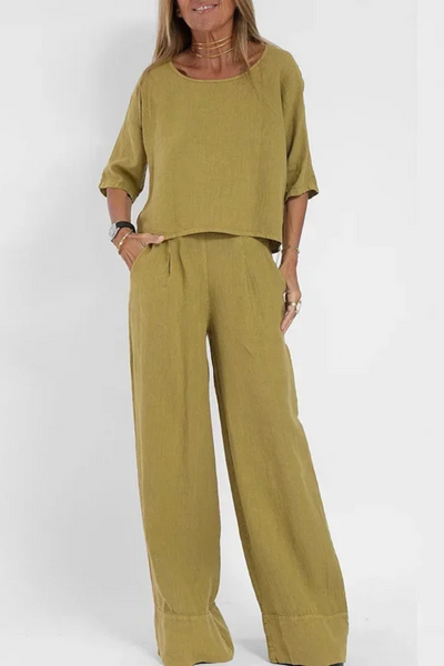 Relaxed Cotton-Linen Two-Piece Set