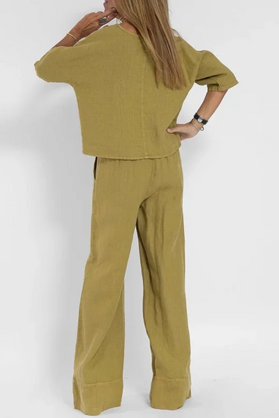Relaxed Cotton-Linen Two-Piece Set