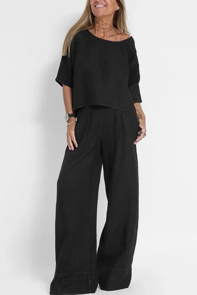 Relaxed Cotton-Linen Two-Piece Set