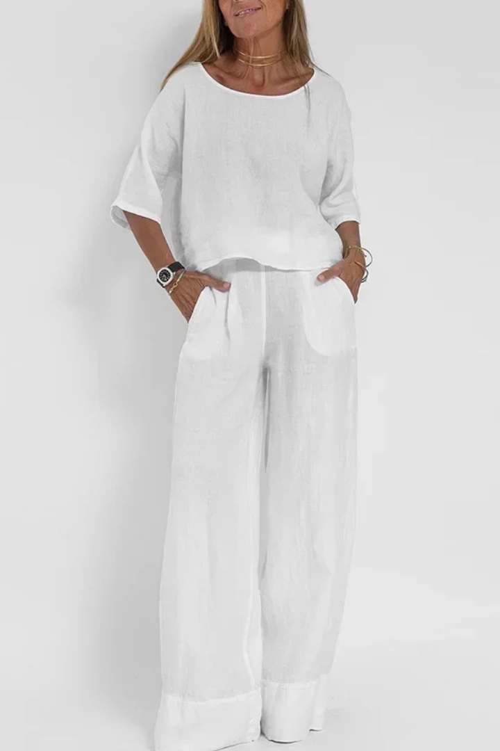 Relaxed Cotton-Linen Two-Piece Set