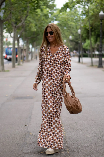 Geometric V-Neck Summer Dress