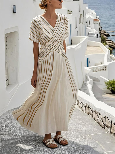 Vela | Loose-Falling Dress with Stripe Pattern