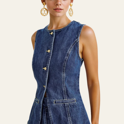 May - Denim Set with Buttons