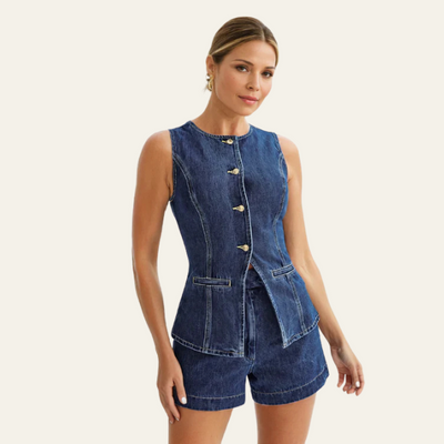 May - Denim Set with Buttons
