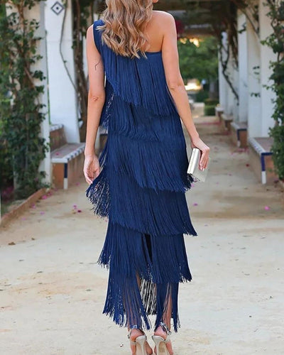 Laura - Long Dress with Fringes