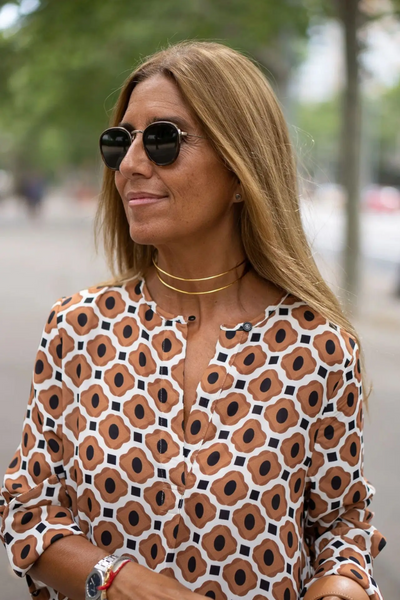Geometric V-Neck Summer Dress
