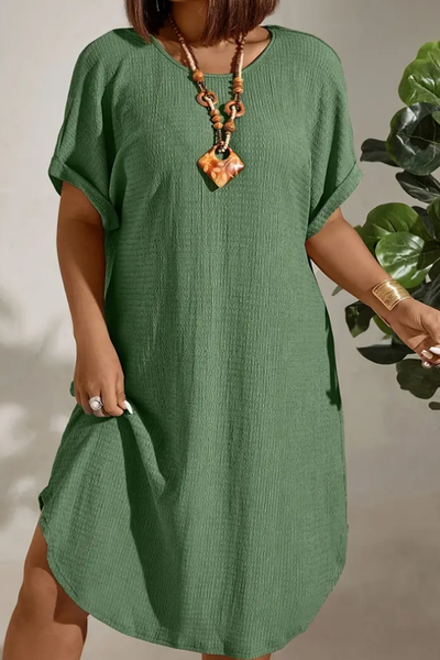 Solid A-Line Dress
