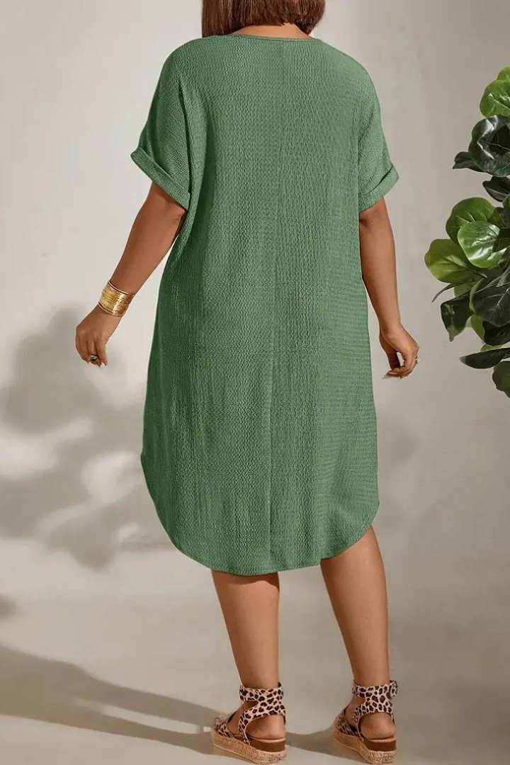 Solid A-Line Dress