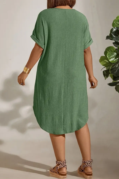Solid A-Line Dress