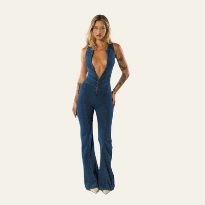 Skinny denim jumpsuit