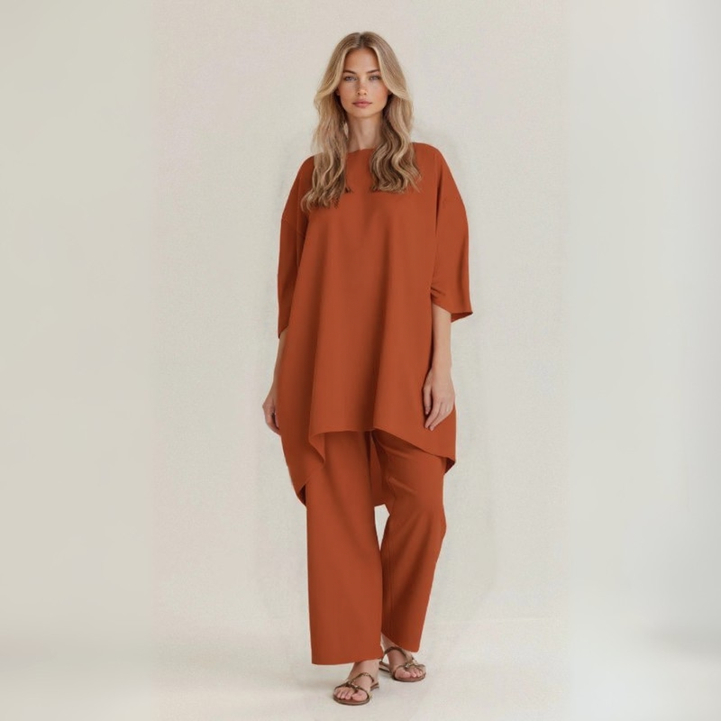 Silvia | Complete in artisanal linen and cotton