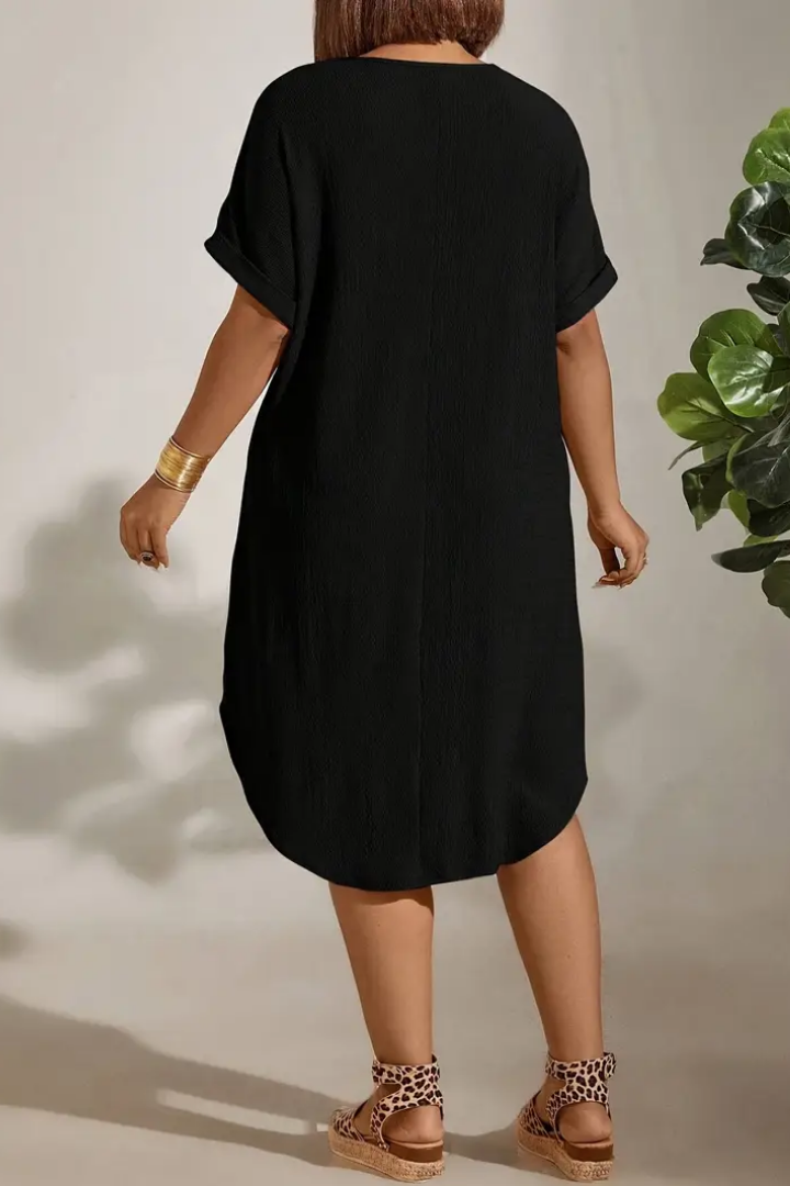 Solid A-Line Dress