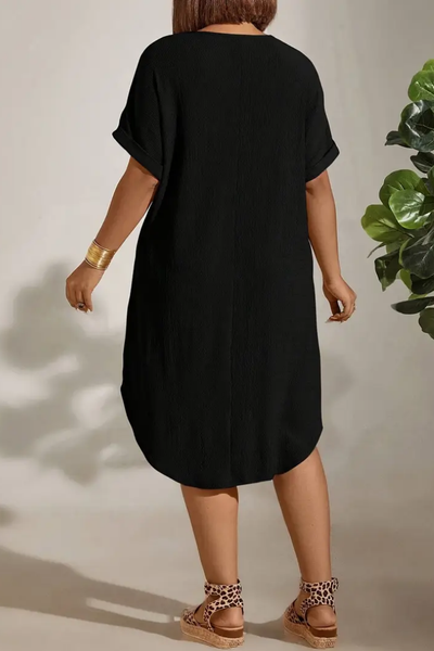 Solid A-Line Dress