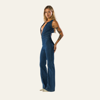 Skinny denim jumpsuit