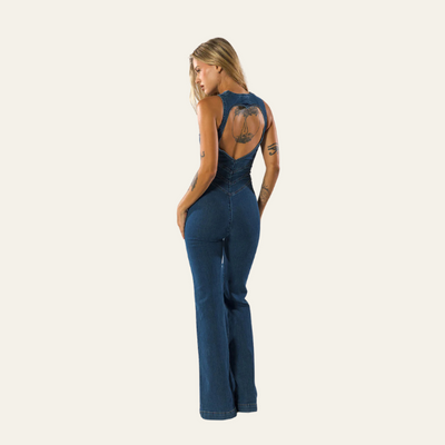 Skinny denim jumpsuit