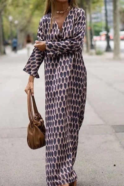 Geometric V-Neck Summer Dress