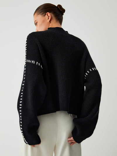 Shift The Focus Oversized Mock Neck Trui