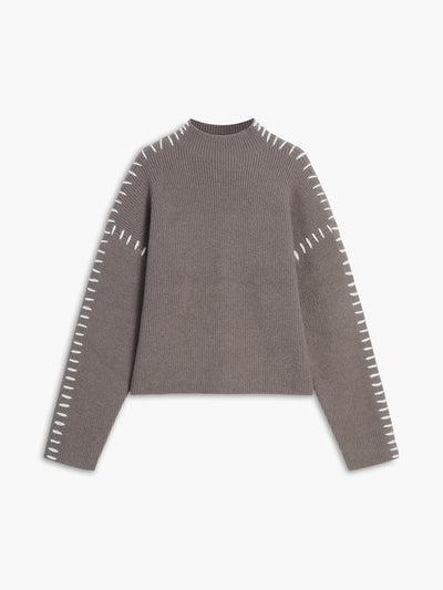 Shift The Focus Oversized Mock Neck Trui