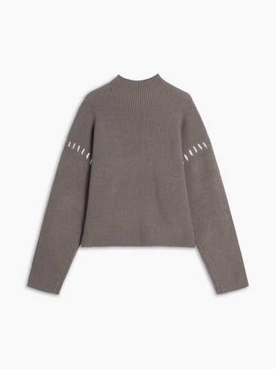 Shift The Focus Oversized Mock Neck Trui