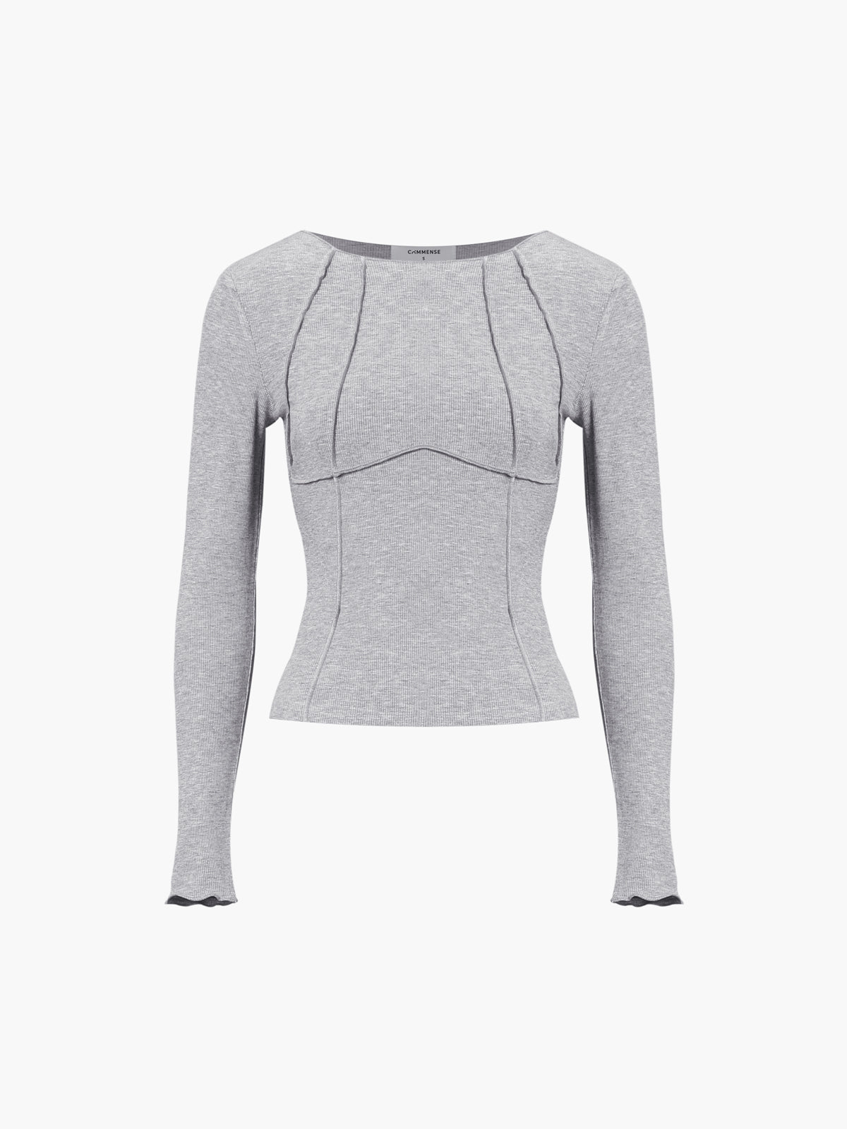 Basic Piping Top met Lange Mouwen 