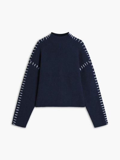 Shift The Focus Oversized Mock Neck Trui