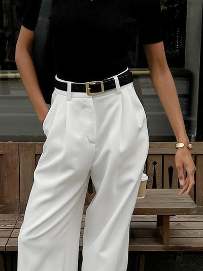 Wide Leg Pants Without Belt