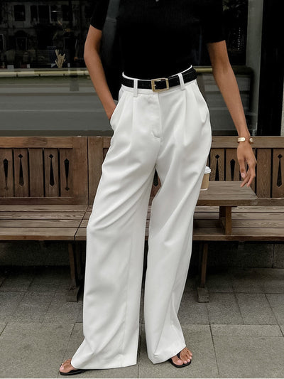 Wide Leg Pants Without Belt