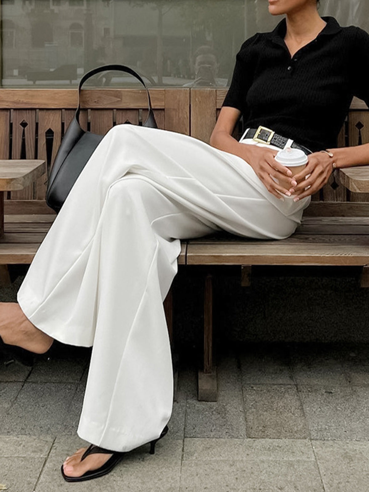 Wide Leg Pants Without Belt