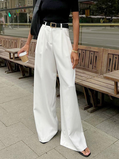 Wide Leg Pants Without Belt