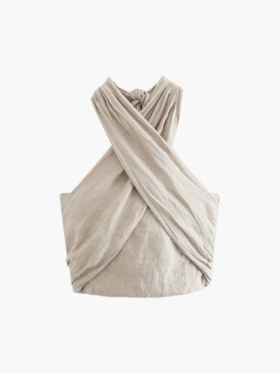 Top Tank Halter Crisscross in Cotton and Linen