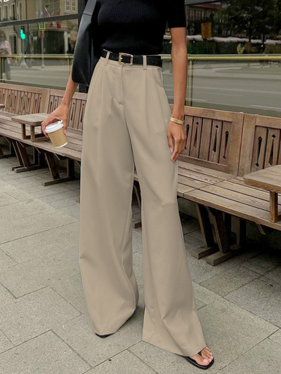 Wide Leg Pants Without Belt