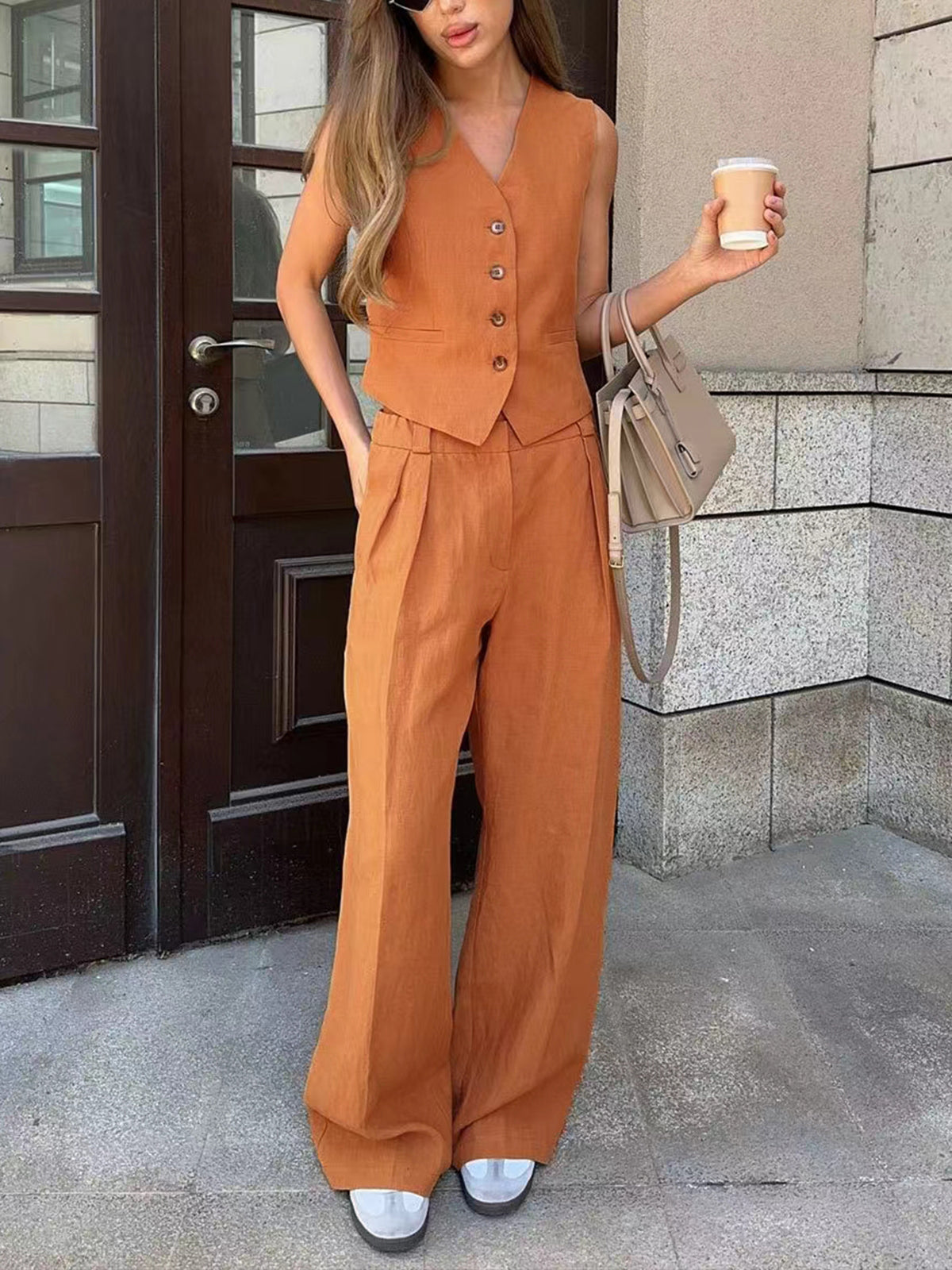 Cotton and Linen Pants Set