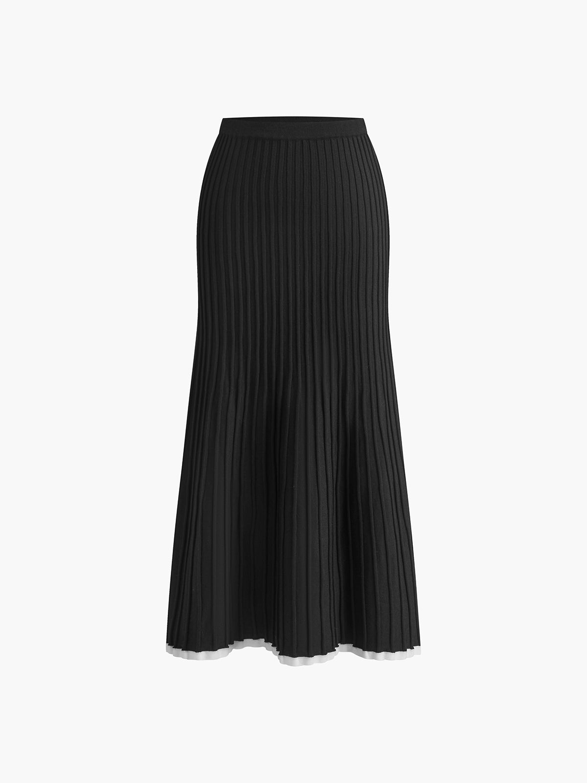 Sweater and Skirt Set with Contrast Trim