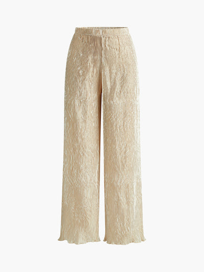 Asymmetric Crop Top with Wide Leg Pants
