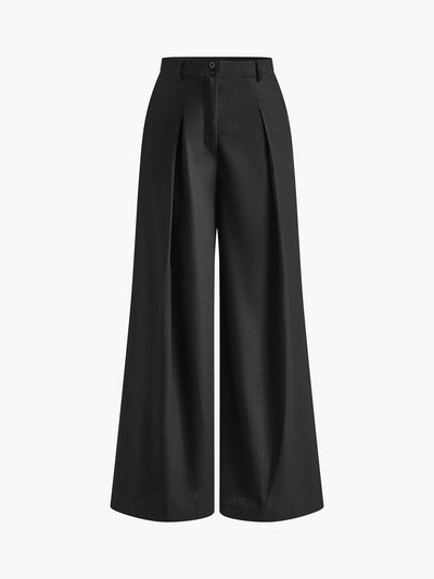 Casual Linen Blend Pants Set