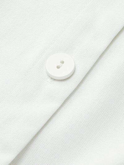 Sleeveless linen blend top with buttons