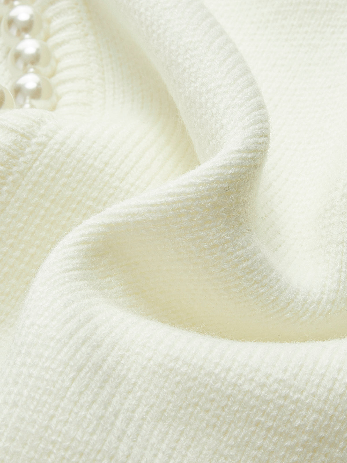 Cardigan met parelrand en gescheurde zoom