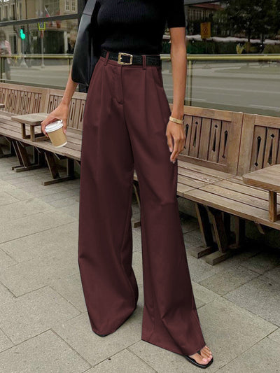 Wide Leg Pants Without Belt