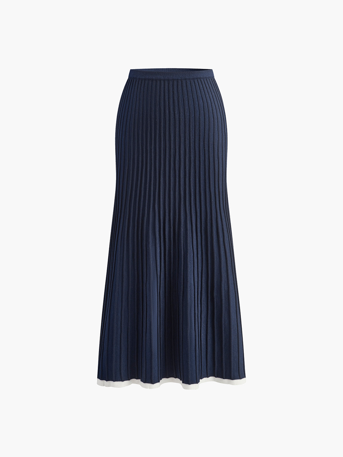 Sweater and Skirt Set with Contrast Trim