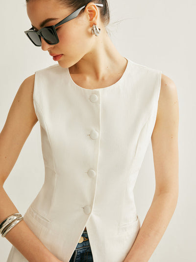 Detail of Sleeveless Tank Top Button