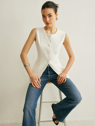 Detail of Sleeveless Tank Top Button