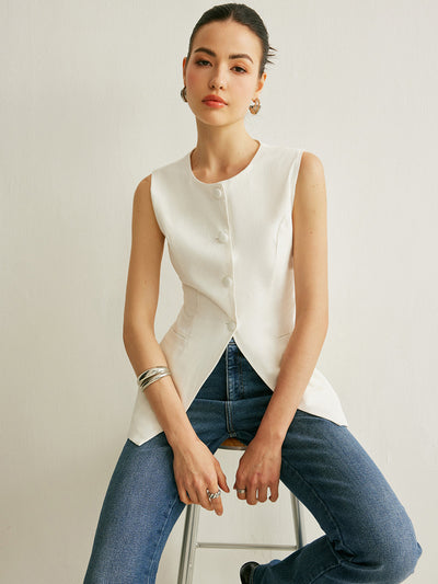 Detail of Sleeveless Tank Top Button