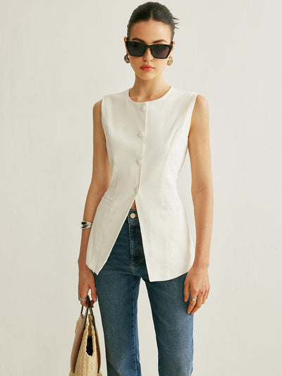 Detail of Sleeveless Tank Top Button