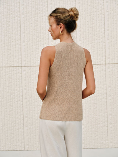 Crossed cotton top with collar