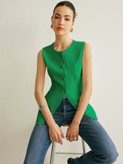 Detail of Sleeveless Tank Top Button